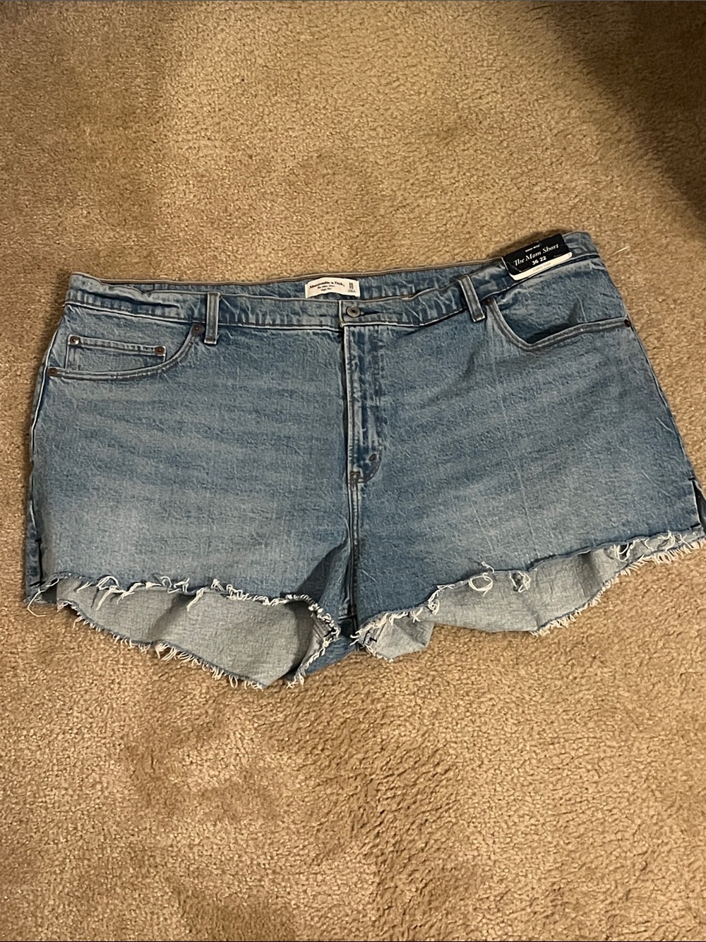 Abercrombie & Fitch Light Blue Frayed Hem Denim Shorts